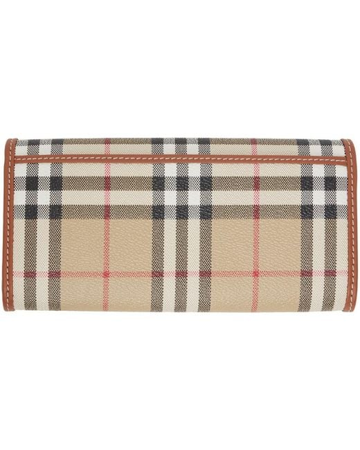 Burberry Black Beige Check Continental Wallet