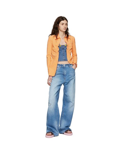 MSGM Orange Polyester Shirt