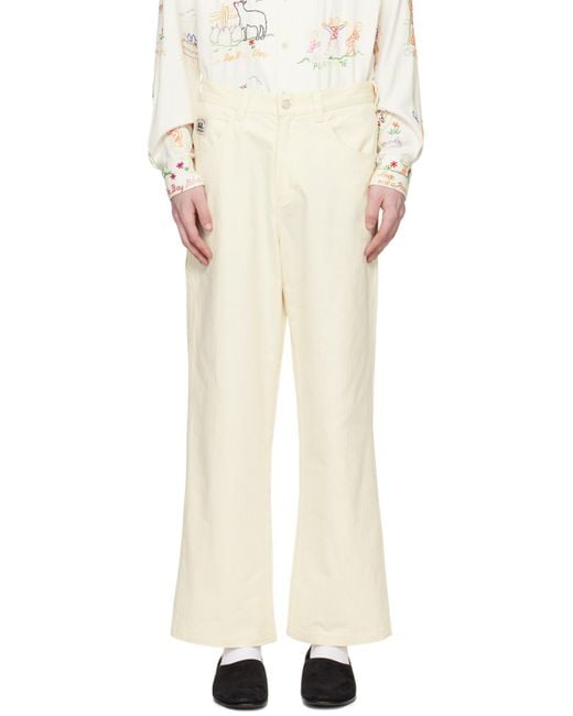 Bode Natural Knolly Brook Trousers for men