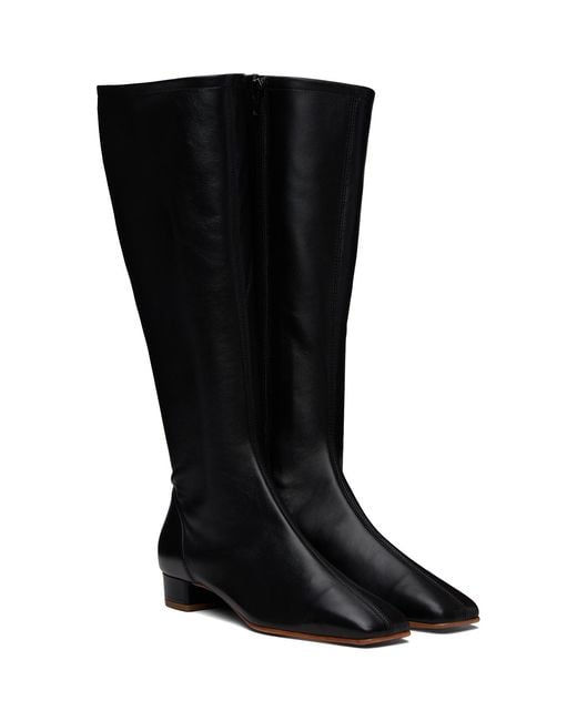 By Far Black Edie Leather Knee-High Boots