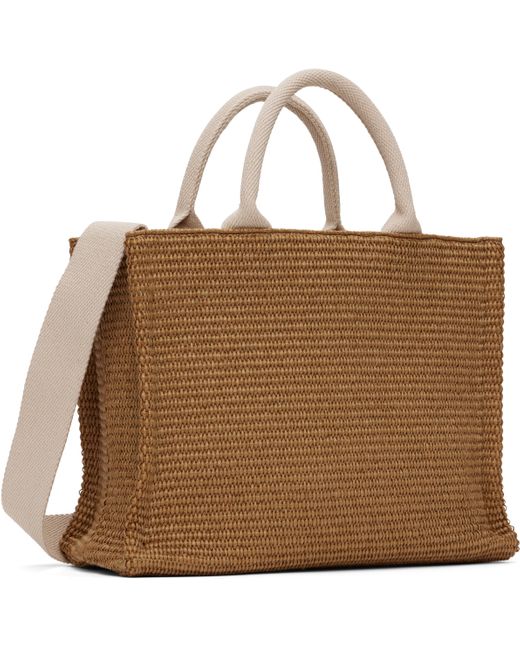 Marni Brown Raffia-effect Small Tote