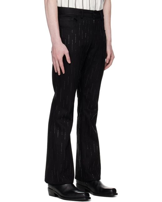 Ernest W. Baker Black Embellished Rain Appliqué Trousers for men