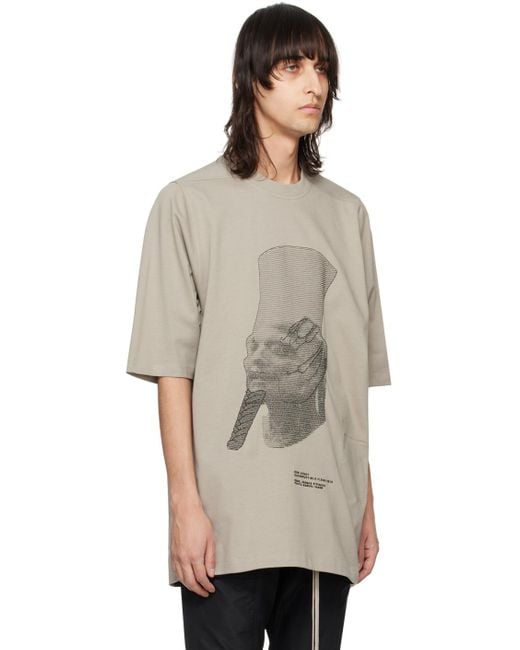 Rick Owens Natural Off-white Ron Jumbo T-shirt for men