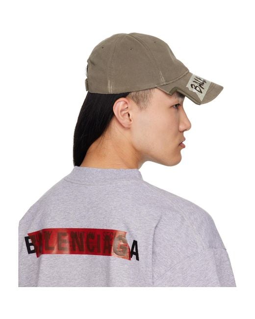 Balenciaga Blue Khaki Masking Tape Cap for men