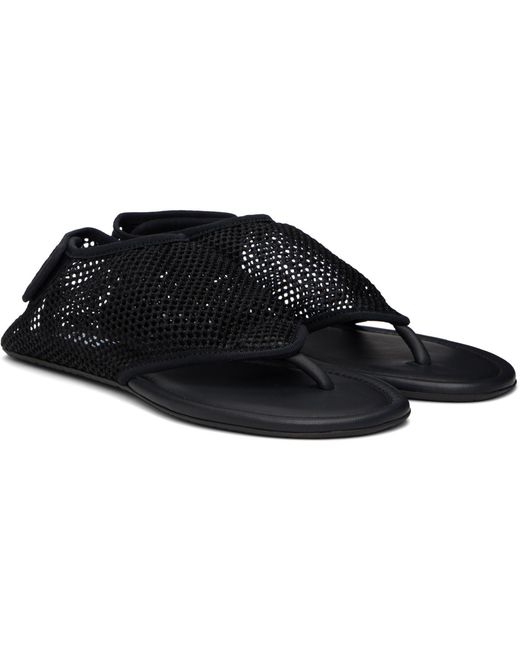 Alaïa Black Thong Fishnet Sandals