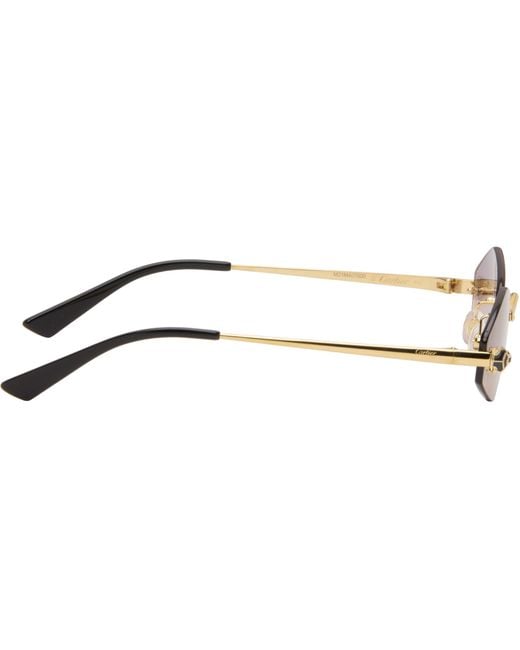 Cartier 'Panthère De Geometric Rimless Sunglasses in Black | Lyst UK