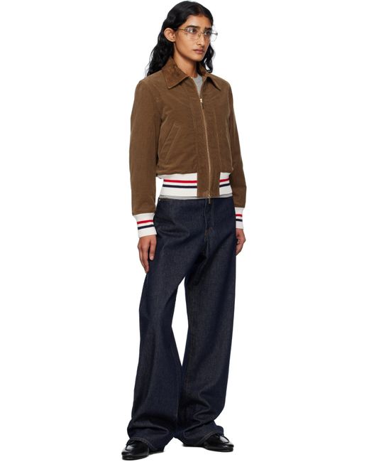 Thom Browne Multicolor Wale Corduroy Cropped Down Flight Jacket