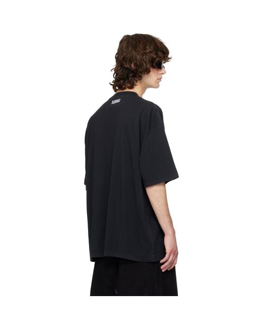 Vetements Black Iconic Logo T-Shirt for men