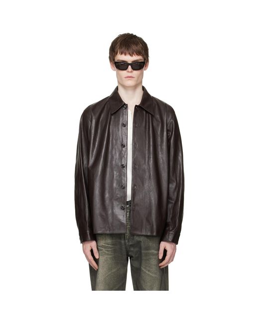 Our Legacy Black Welding Leather Shirt for men