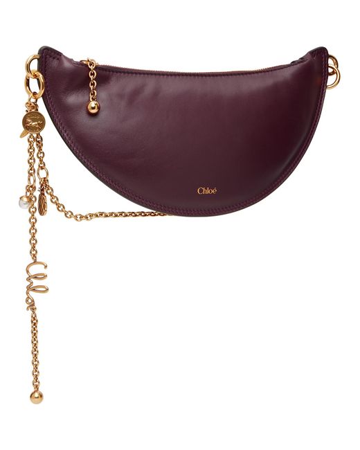 Chloé バーガンディ ミニ Icons' ソフトレザー ショルダーバッグ Purple