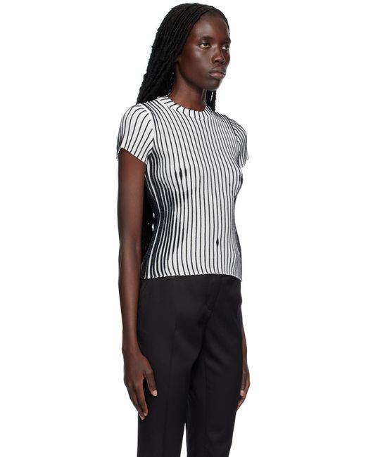 T-shirt en tricot côtelé Jean Paul Gaultier en coloris Noir | Lyst