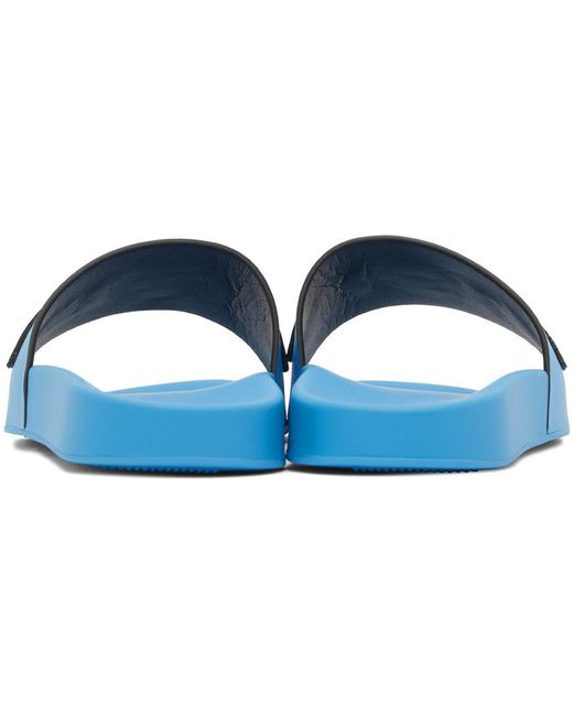 Versace Black Blue Medusa biggie Slides for men