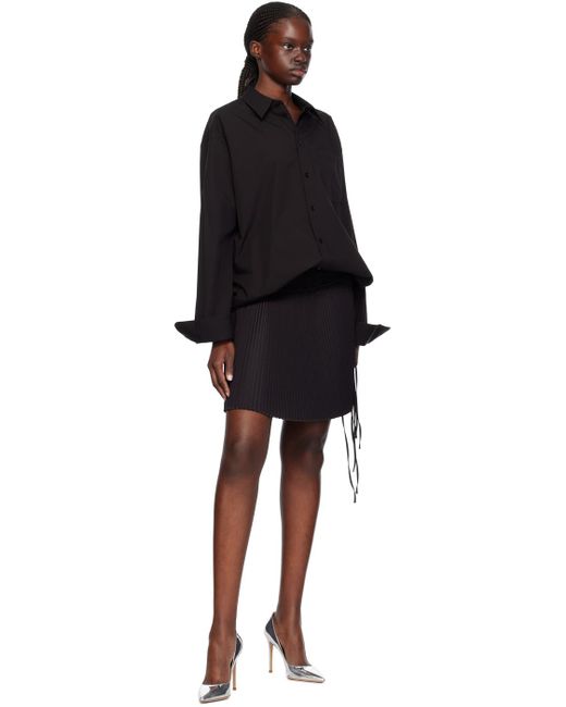 Helmut Lang Black Pleated Miniskirt
