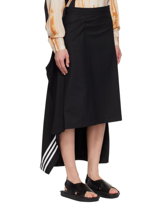 Y-3 Black Refined Woven Maxi Skirt