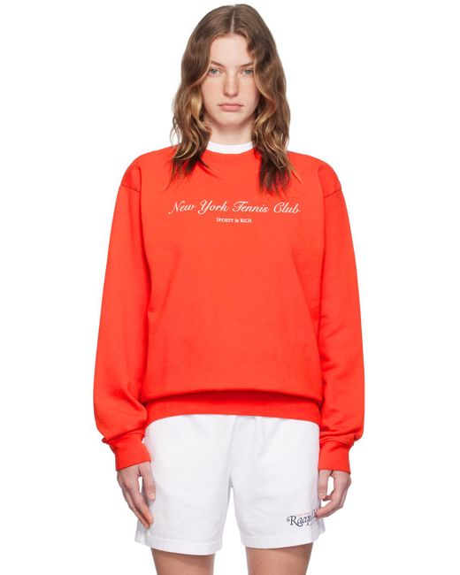 Sporty & Rich Red Sportyrich 'ny Tennis Club' Sweatshirt