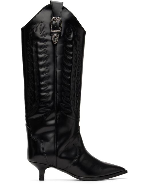 Toga Black Western Tall Boots