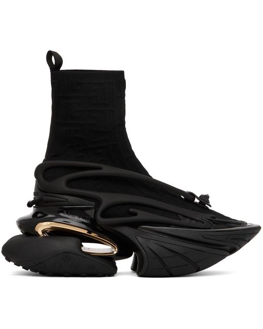 Balmain Black Unicorn High-top Sneakers for men