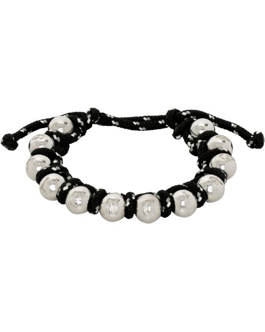 メンズ Balenciaga シルバー＆ブラック Malibu Ball ブレスレット Black