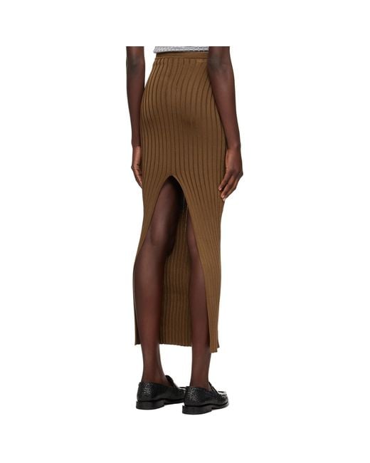 Marni Brown Ribbed Maxi Skirt