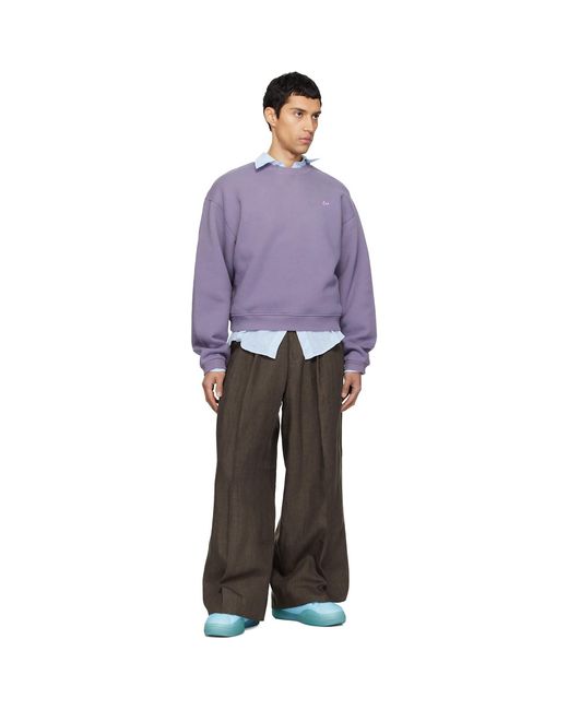 ERL Purple Script Crewneck Sweater for men