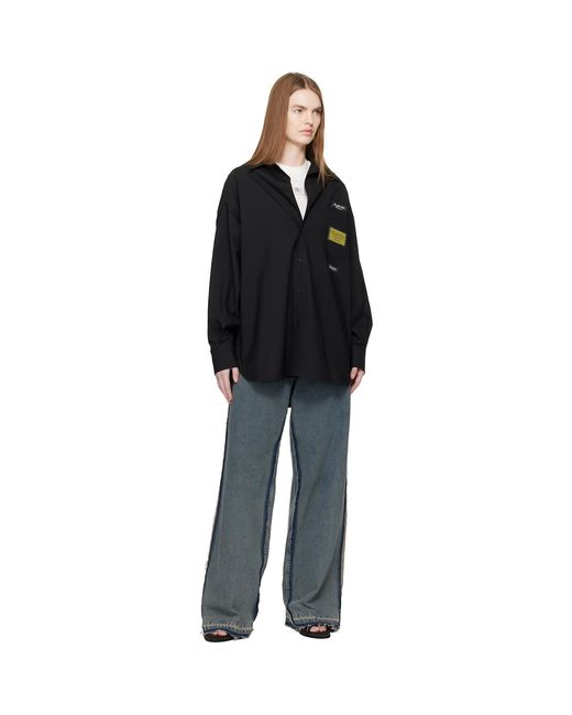 MM6 by Maison Margiela Black Tailored Wool-Blend Shirt