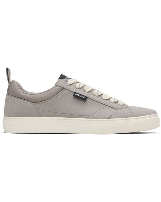 HUGO Black Faux Suede Sneakers for men
