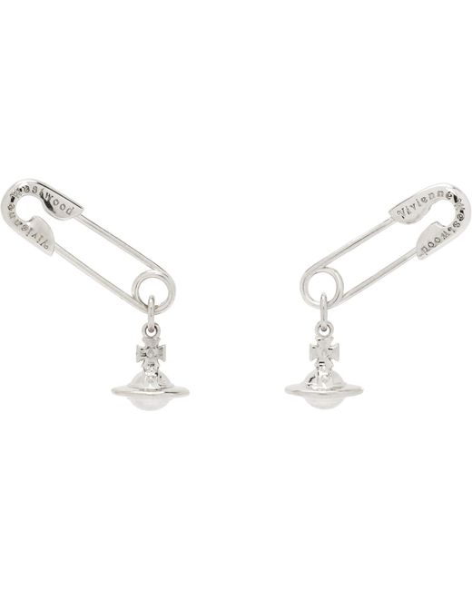Vivienne Westwood Black Safety Pin Earrings