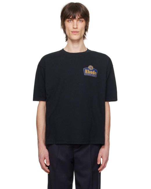 T-shirt noir à images à logo Rhude pour homme en coloris Black