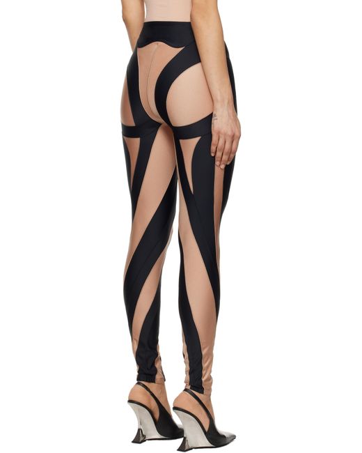 Legging Noir Et À Assemblage En Spirale Mugler en coloris Black