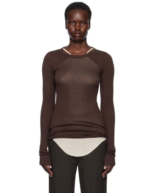 【関税込み】Rick Owens ブラック Hollywood Rib 長袖Tシャツ Rick Owens Rib LS Tシャツ | ブラック | FARFETCH JP