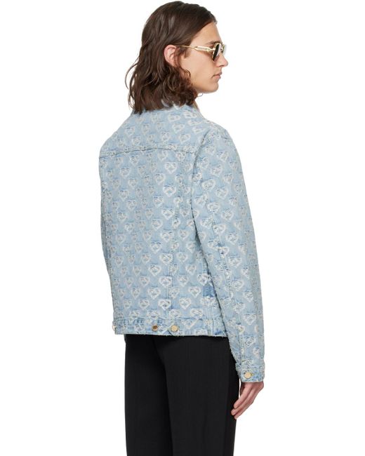 Casablancabrand Gray Distressed Denim Jacket for men