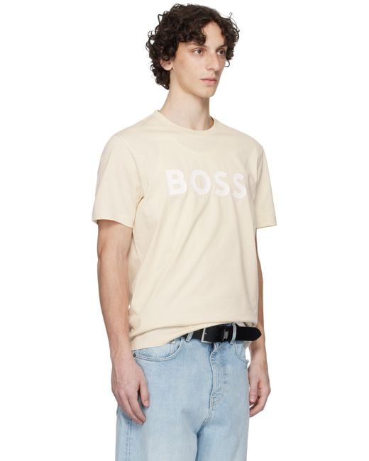 Boss Black Cotton-Jersey Logo Print T-Shirt for men