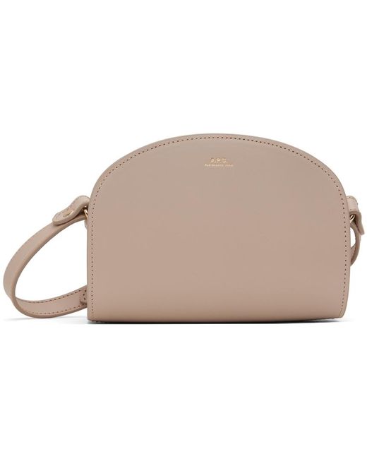 Mini sac demi-lune taupe A.P.C. en coloris Black