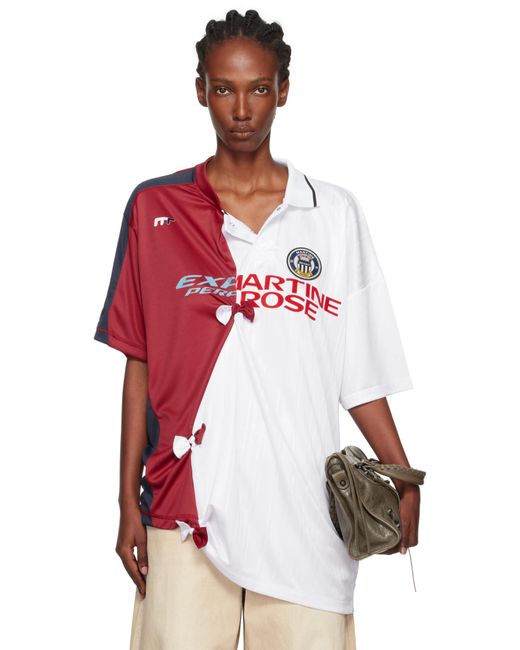 Martine Rose Women's Red Burgundy Collage Football Top