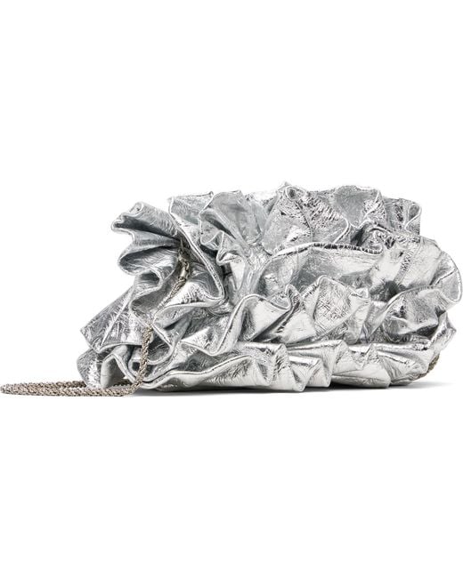 Dries Van Noten Black Small Ruffled Clutch