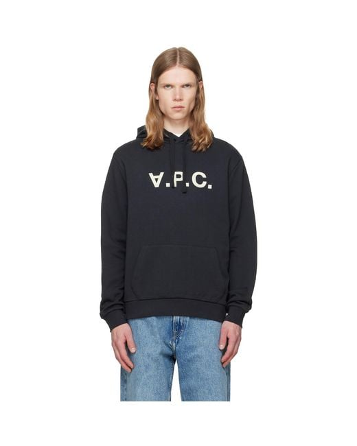 A.P.C. Black Standard Grand 'Vpc' Hoodie for men