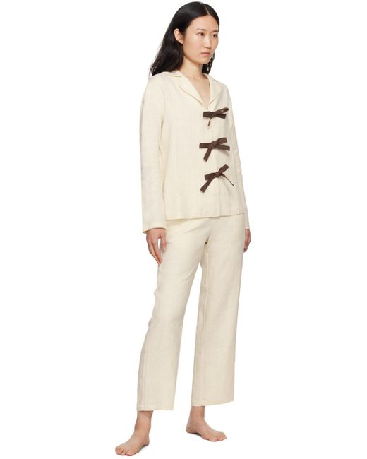 Pyjama Blanc Cassé À Boucles Sleeper en coloris Black