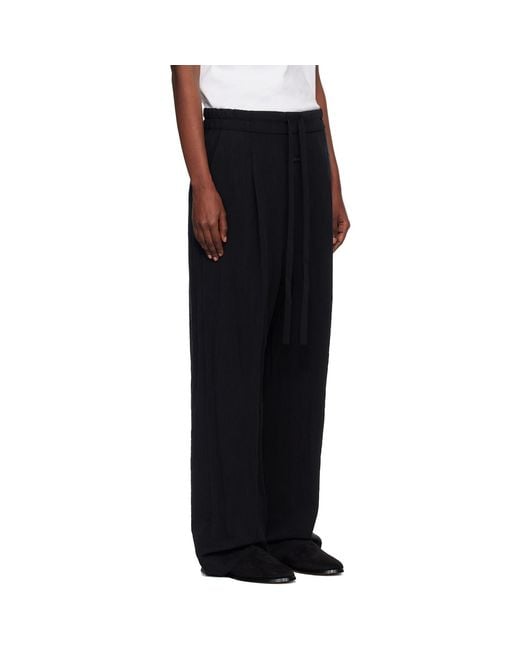 Fear Of God Black Tencel Nylon Drawstring Straight Trousers