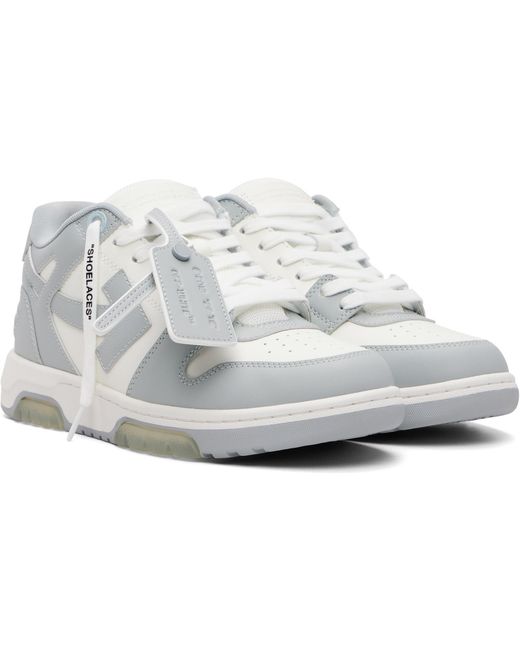 Off-White c/o Virgil Abloh Gray Out Of Office Calf Leather Sneakers for men
