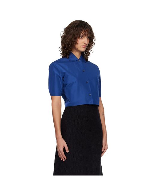 Jil Sander Blue Technical Faille Shirt
