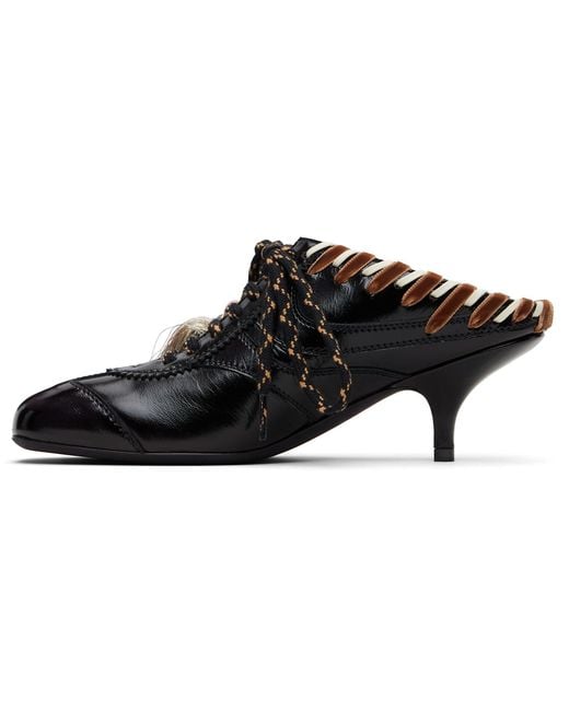 Dries Van Noten Black Heeled Sneaker Mules