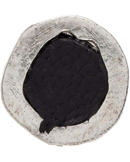 Nano boucle d'oreille circulaire unique argenté et noir Guidi pour homme en coloris Black