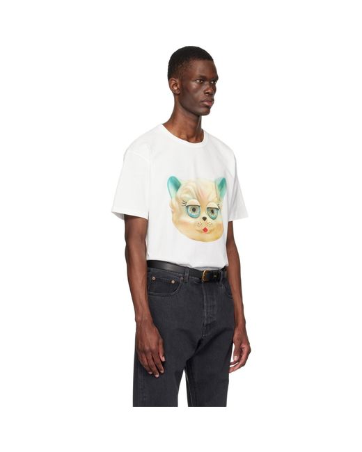 Valentino Black Cotton 'Le Chat De La Maison' Print T-Shirt for men