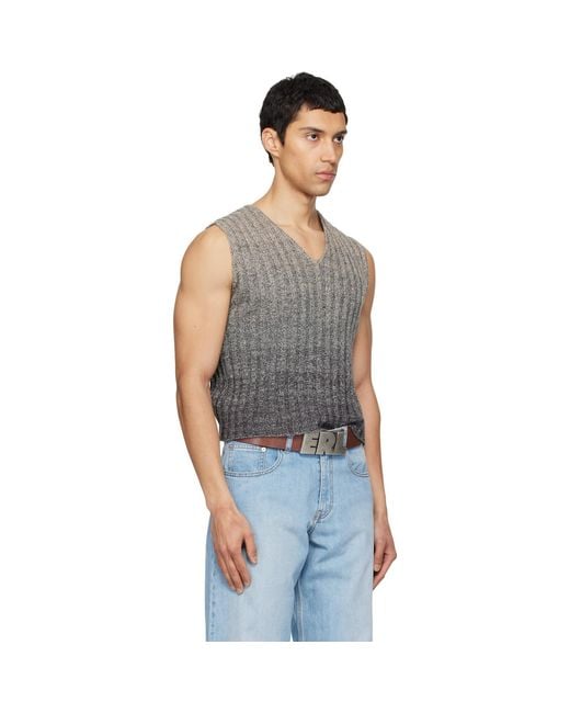 ERL Black Gradient Sweater Vest for men