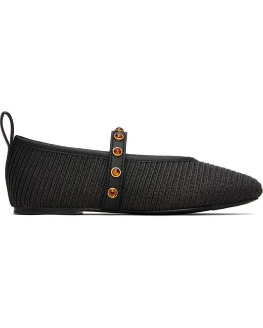 Rag & Bone Black Spire Straw Mary Jane Ballerina Flats