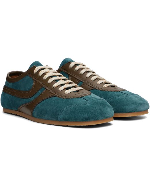 Dries Van Noten Blue Suede Sneakers for men