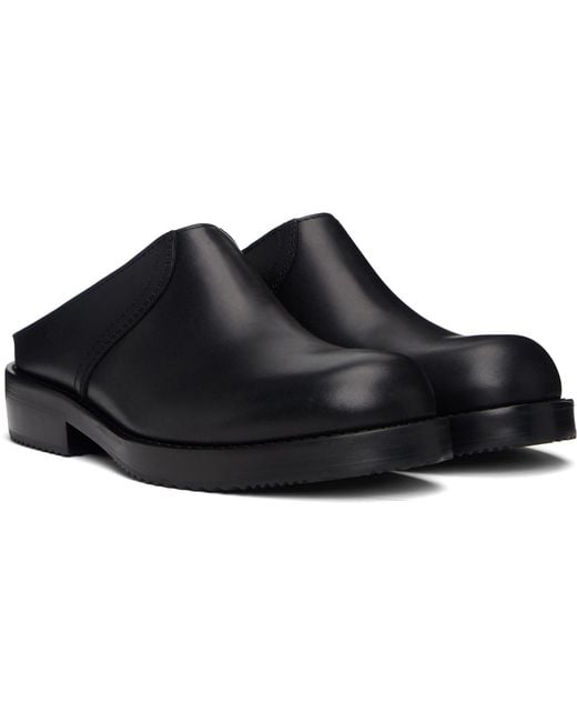 Dries Van Noten Black Leather Clogs for men