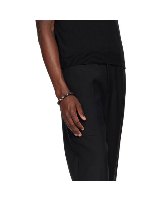 Ferragamo Black Gancini Elasticized Bracelet for men