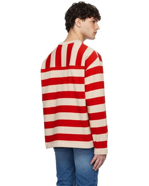 Uniform Bridge Red Striped Border T-Shirt for men