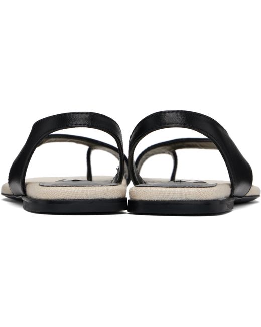 Totême  Black Leather Thong Sandals